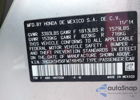 2015 Honda Fit Lx from USA, damaged, VIN 3HGGK5H56FM748457